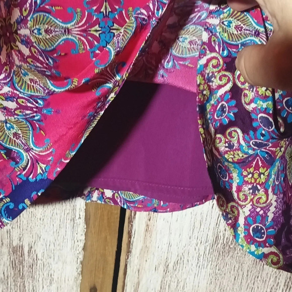 Garnet Hill Y2K Tyler dress 100% silk exterior Lined multi color side zip  2 - Picture 8 of 12